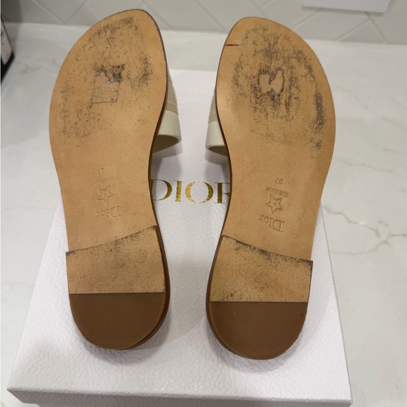 Dior Dway Slide Off White Sandals - Picture 2 of 8